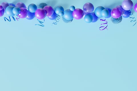 Beautiful balloon garland and fabric backdrop